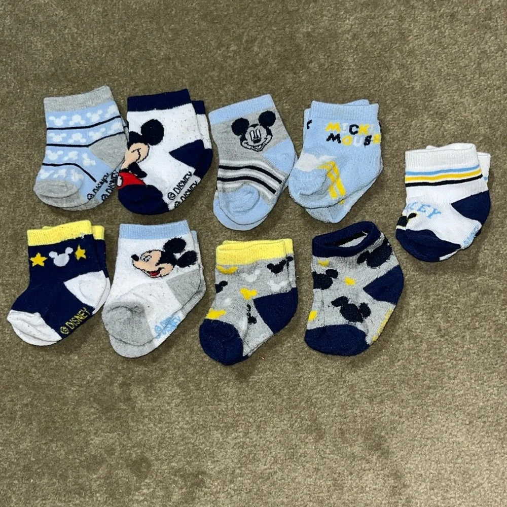 Mickey Mouse Infant Socks- 9 Pairs